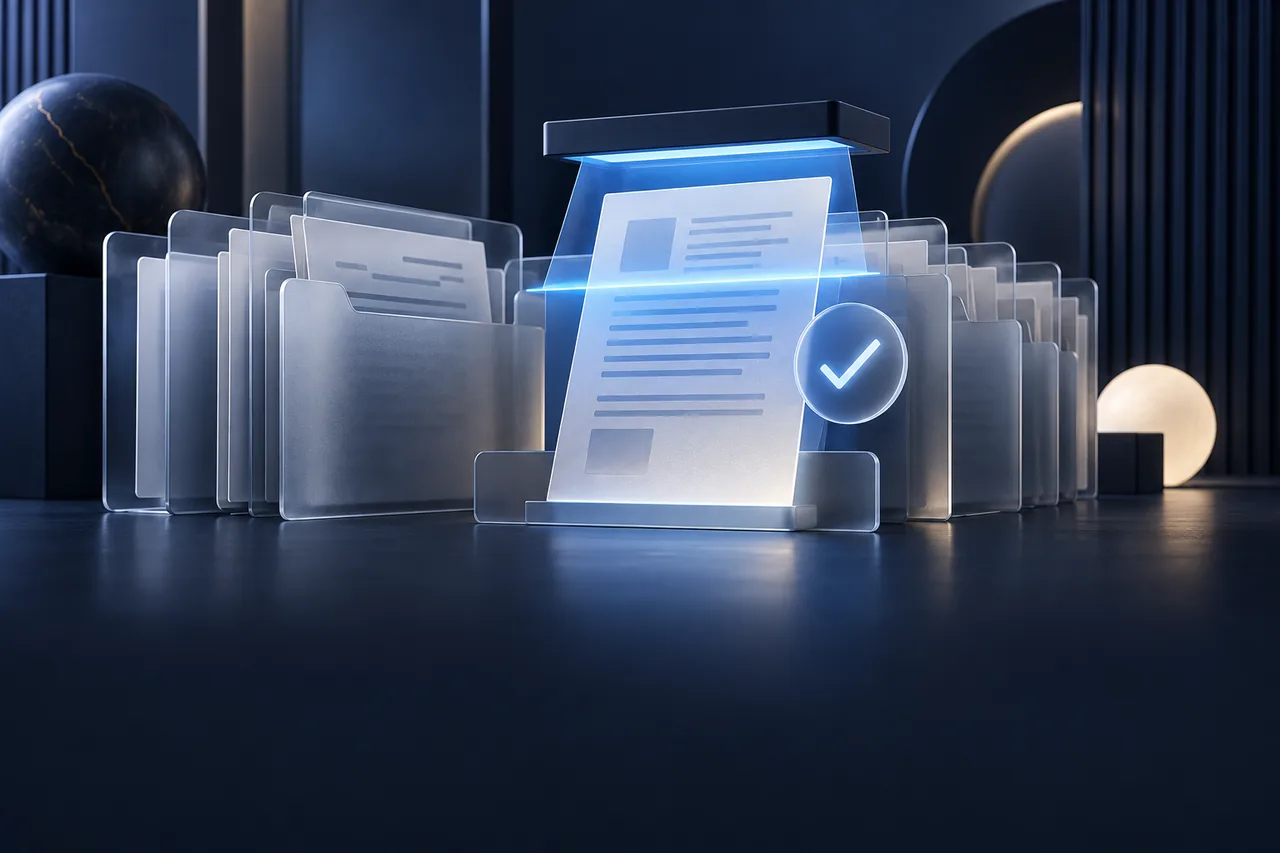 Documentos clasificados y revisados mediante un sistema de control inteligente.