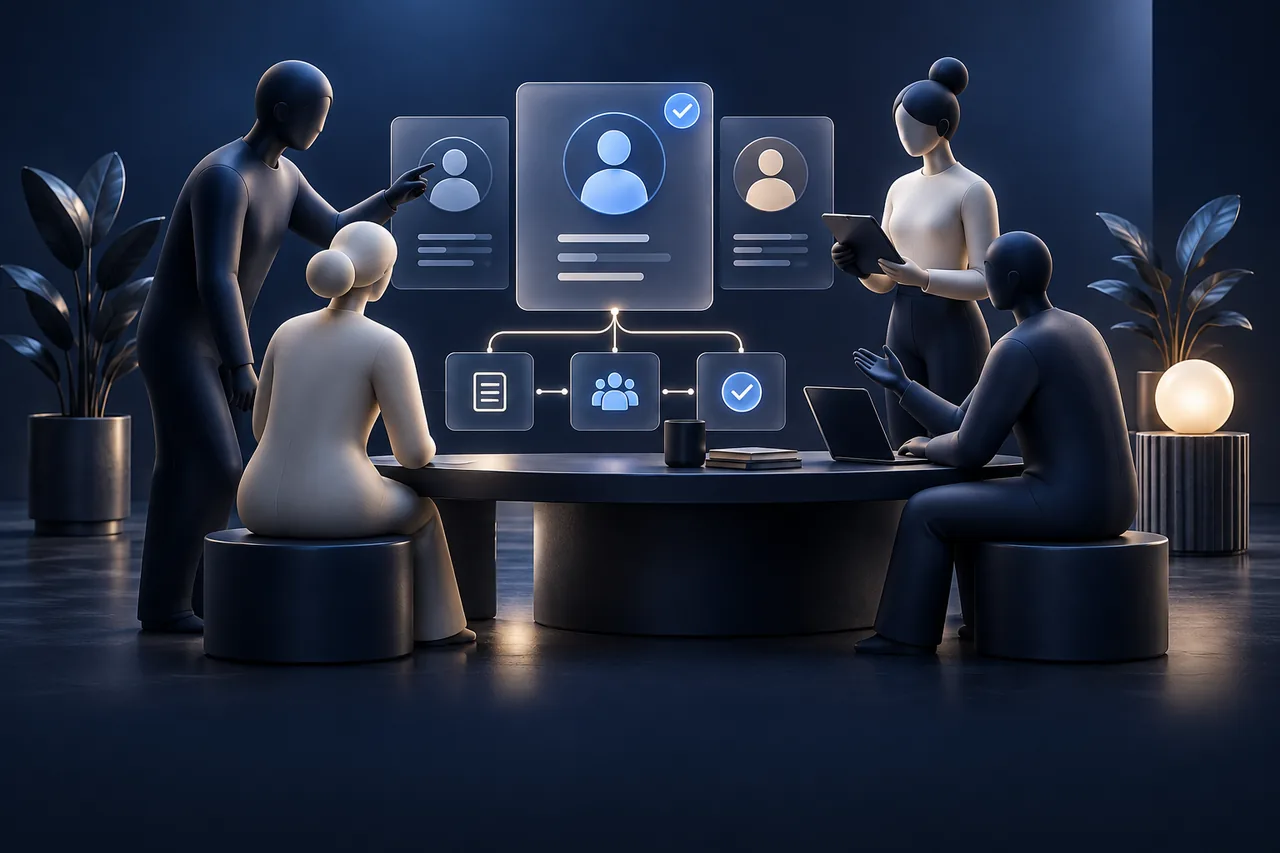 Equipo de trabajo coordinando perfiles y procesos de Recursos Humanos.